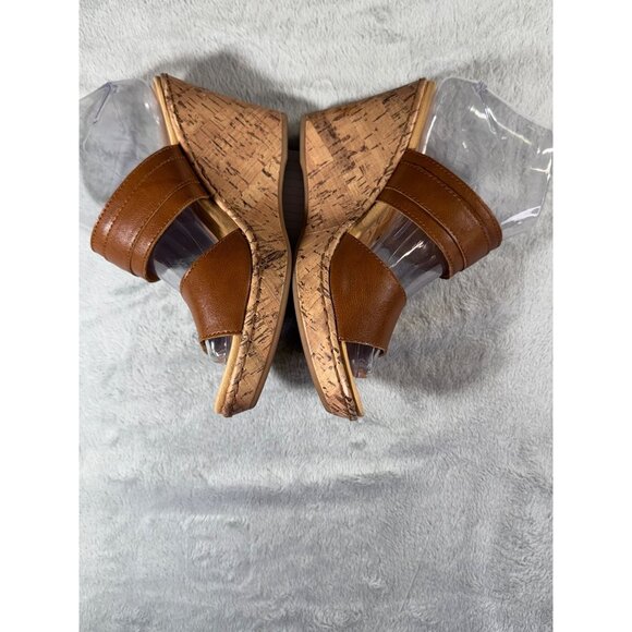 b.o.c. by Born Womens Brown Slide Sandals Wedge Heels Size 8M - Picture 6 of 16